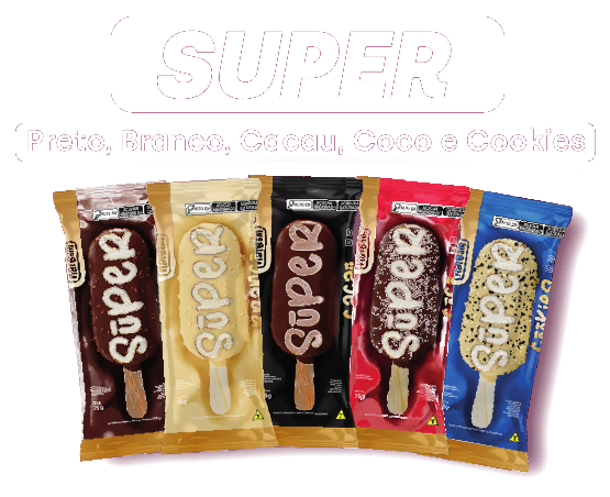Super — Preto, Branco, Cacau, Coco e Cookies