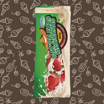 Paleta Mexicana Sabor Morango com Leite Condensado