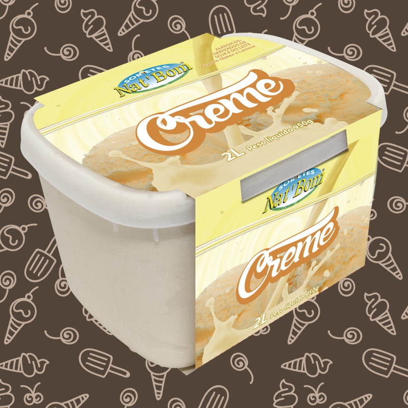 Pote de Sorvete 2 Litros Sabor Creme