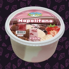 Pote de Sorvete 1Litro Sabor Napolitano